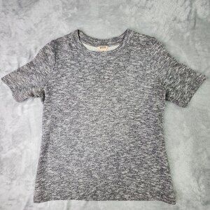 Duluth Trading Top Women M Gray Heather French Terry Cozy Casual Office Layer